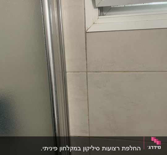 דלת מקלחת מזכוכית עם מסגרת מתכת